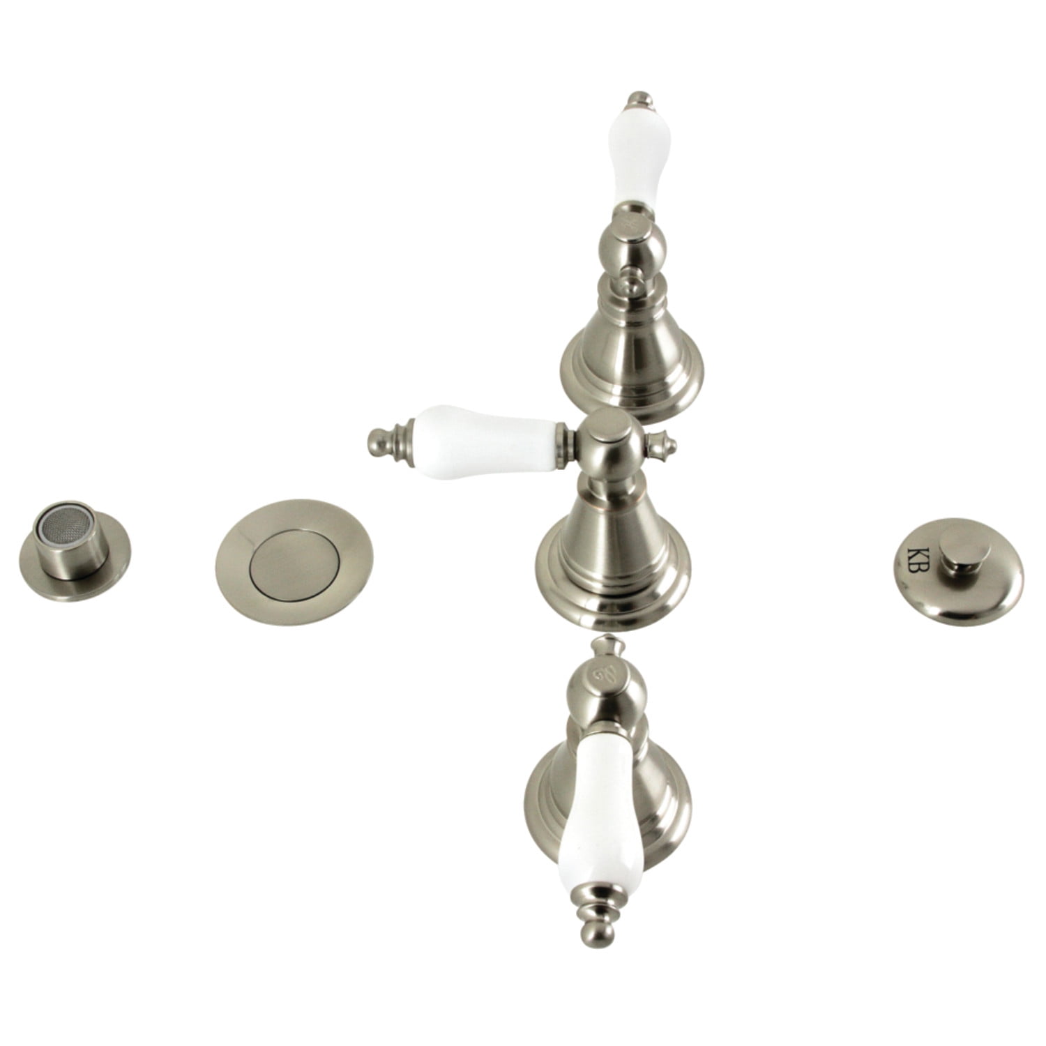 Kingston Brass KB328PL Victorian Three-Handle Bidet Faucet, Brushed Nickel
