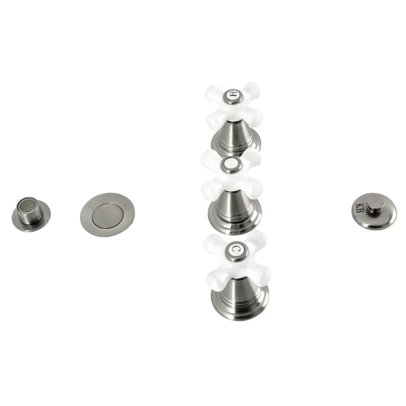 Kingston Brass KB328PX Victorian Three-Handle Bidet Faucet, Brushed Nickel