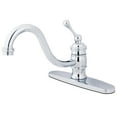 thumbnail image 1 of Kingston KB3571BLLS Restoration Single-Handle 1-or-3 Hole Kitchen Faucet in Polished Chrome, 1 of 4