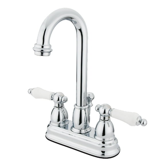 Kingston Brass Restoration Two Handle 4" Centerset Lavatory Faucet with Retail Pop-up