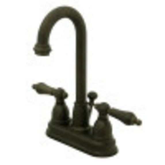 Kingston Brass Restoration Two Handle 4" Centerset Lavatory Faucet with Retail Pop-up