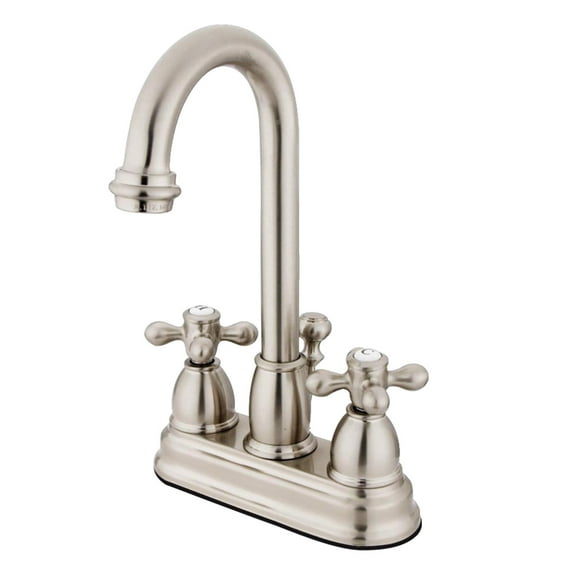 Kingston Brass KB3618AX 4 in. Centerset Bathroom Faucet, Brushed Nickel
