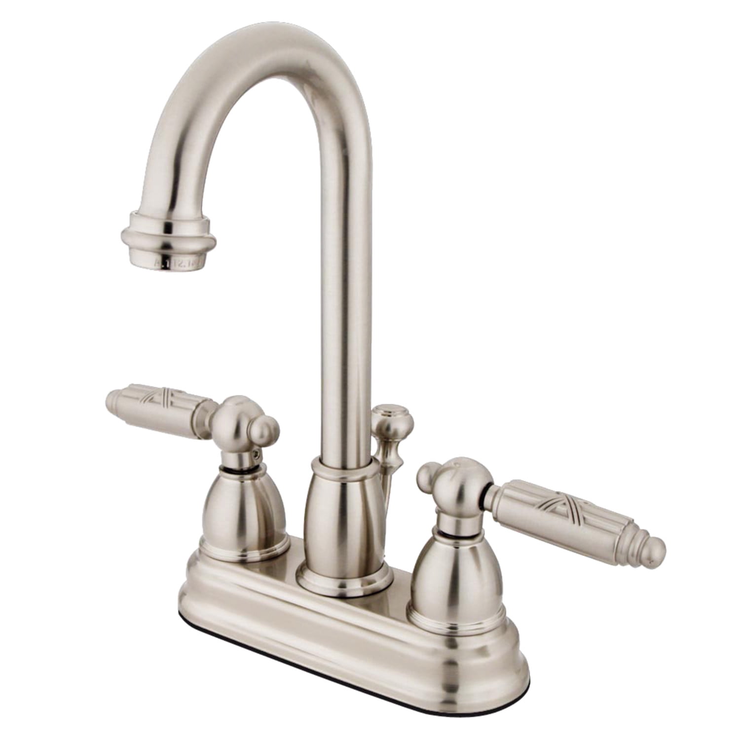 Kingston Brass KB3618GL 4 in. Centerset Bathroom Faucet, Brushed Nickel