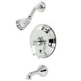 thumbnail image 1 of Kingston Brass KB36310PLT Single-Handle Wall Mount Tub and Shower Faucet Trim Only, Polished Chrome, 1 of 3