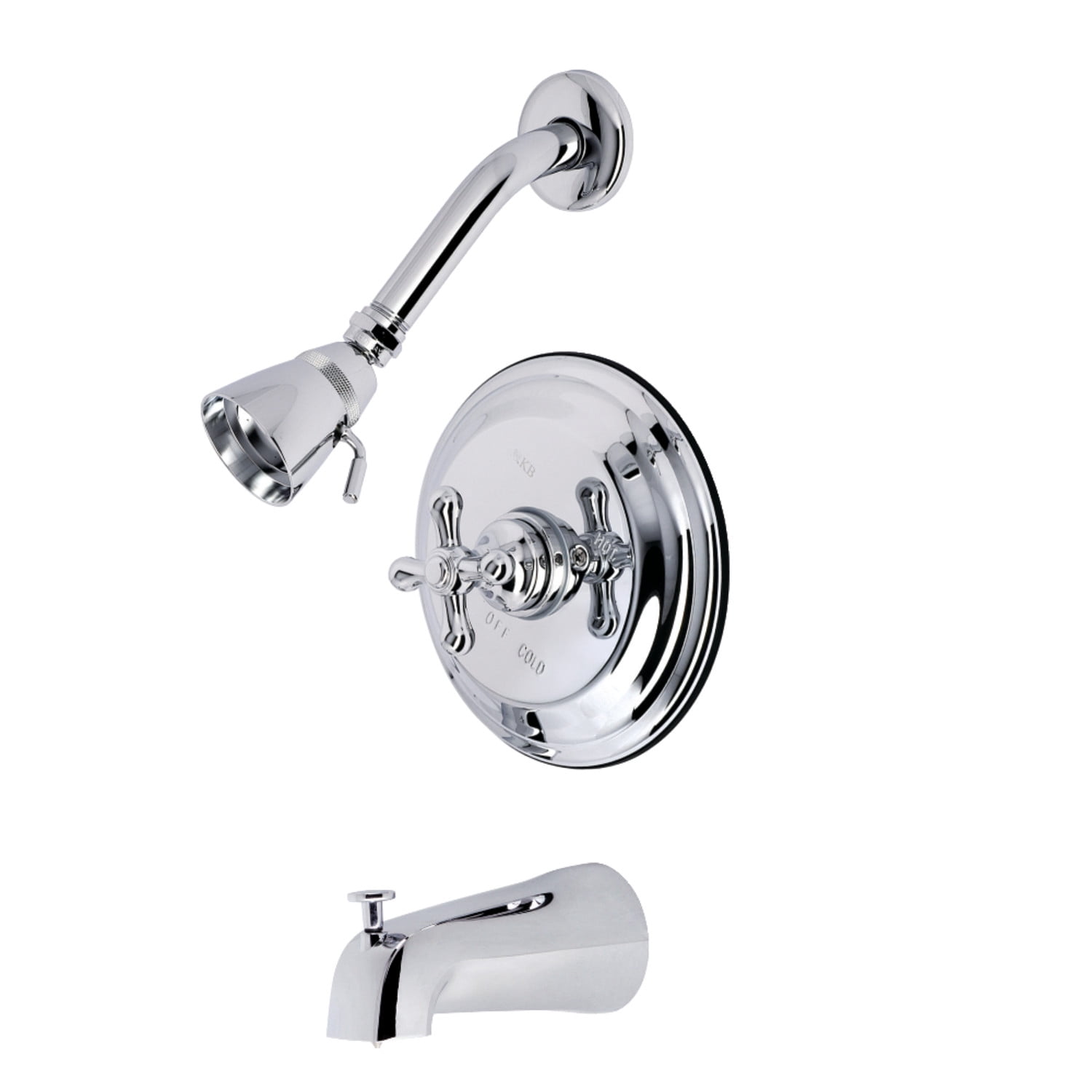 Polished Chrome Single-Handle Wall Mounted Tub and Shower Faucet