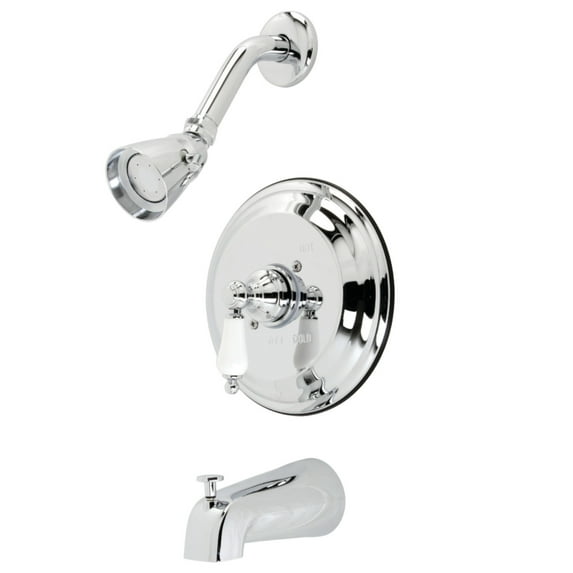 Kingston Brass KB3631PLT Single-Handle Wall Mount Tub and Shower Faucet Trim Only, Polished Chrome