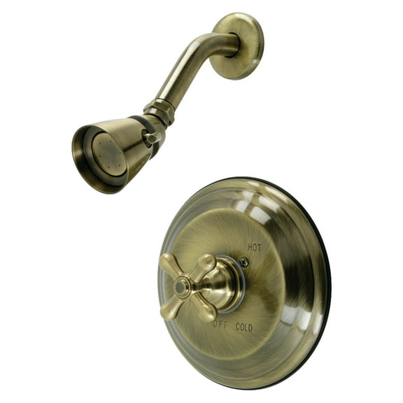 Kingston Brass KB3633AXSO Restoration Single-Handle Pressure Balanced Shower Faucet, Antique Brass