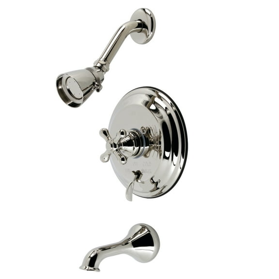 Kingston Brass KB36360AX Restoration Tub and Shower Faucet, Polished Nickel