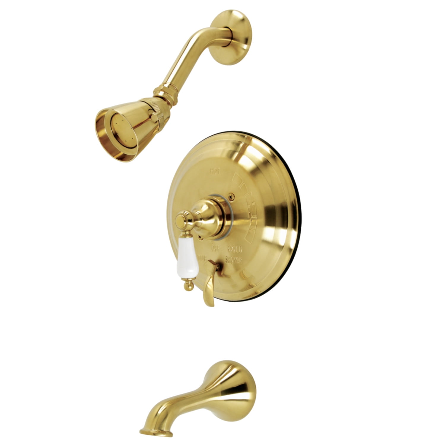 Kingston Brass KB36370PL Restoration Tub and Shower Faucet, Brushed Brass