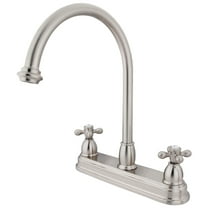 Kingston KB3748AX Restoration Two-Handle 3-Hole 8" Centerset Kitchen Faucet in Brushed Nickel