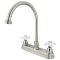 thumbnail image 1 of Kingston KB3748PX Restoration Two-Handle 3-Hole 8" Centerset Kitchen Faucet in Brushed Nickel, 1 of 4