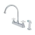 thumbnail image 1 of Kingston Brass KB3751PX Two Handle 8 in. Kitchen Faucet with White Non-Metallic Sprayer, 1 of 4