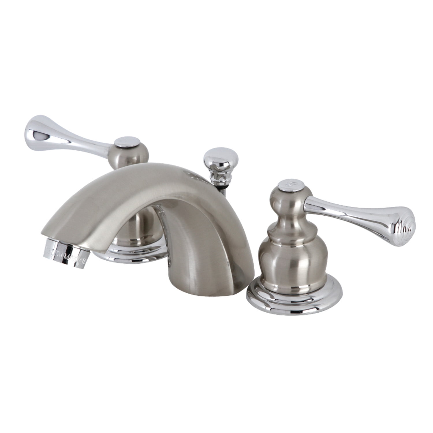 Kingston Brass KB3947BL Vintage Mini-Widespread Bathroom Faucet, Brushed Nickel/Polished Chrome