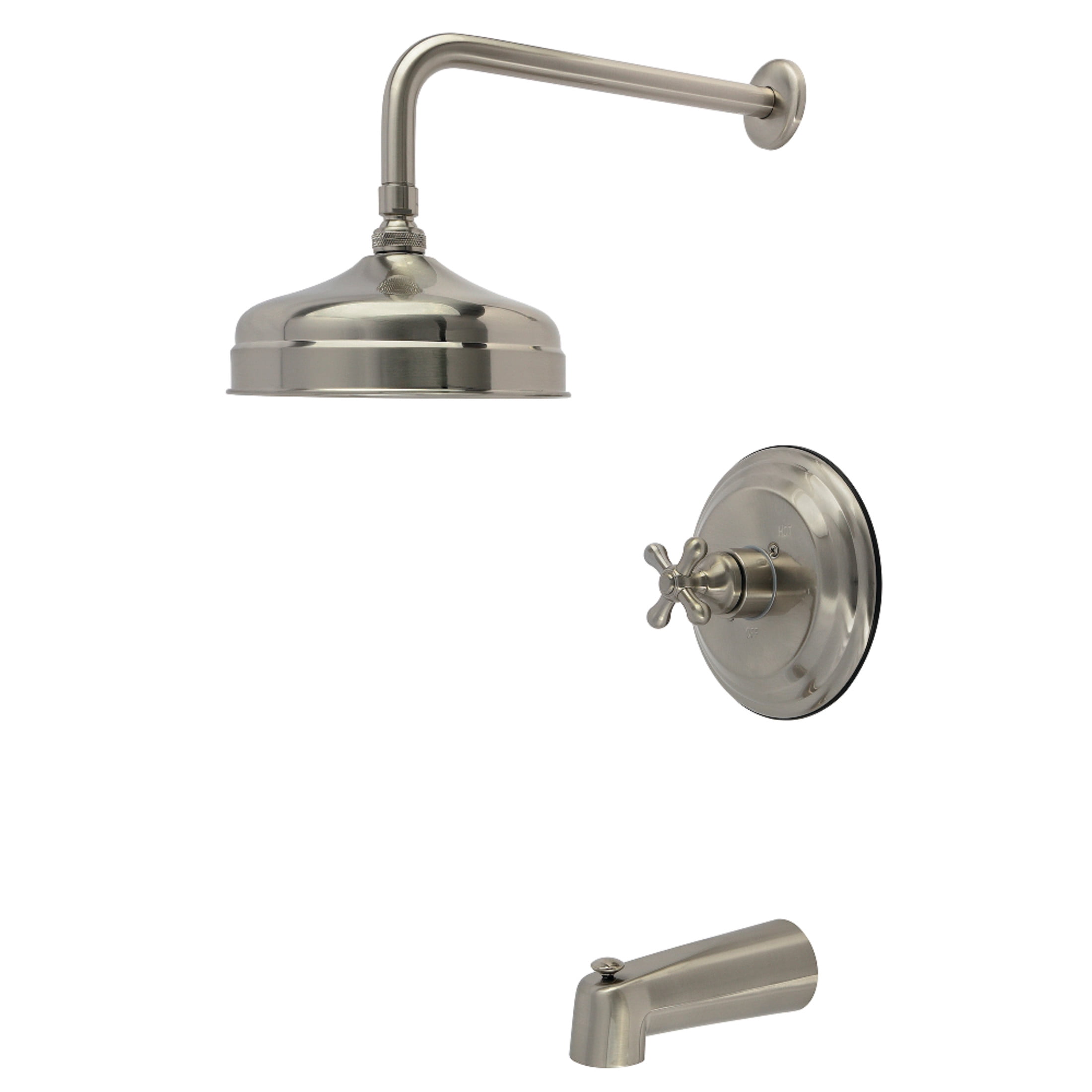 Kingston Brass KB4438AX Restoration Single-Handle Pressure Balanced Tub and Shower Faucet in Brushed Nickel