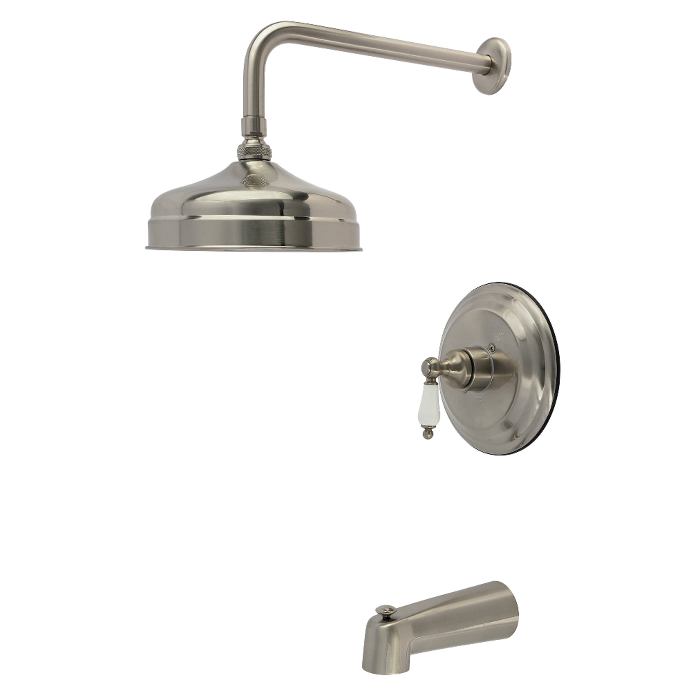 Kingston Brass KB4438PL Restoration Single-Handle Pressure Balanced Tub and Shower Faucet in Brushed Nickel