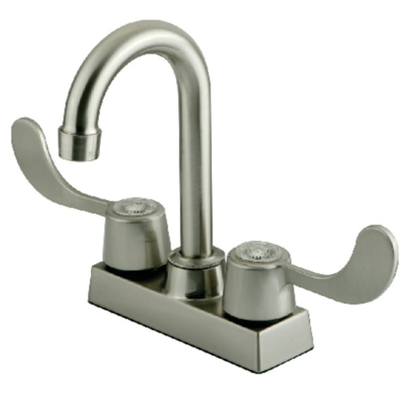 Kingston Brass KB451SN Vista Two-Handle 2-Hole Deck Mount Bar Faucet in Brushed Nickel