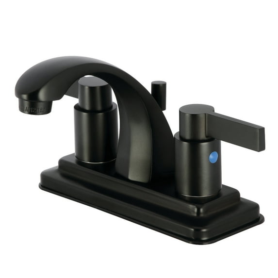 Kingston Brass KB4640NDL NuvoFusion 4 in. Centerset Bathroom Faucet, Matte Black