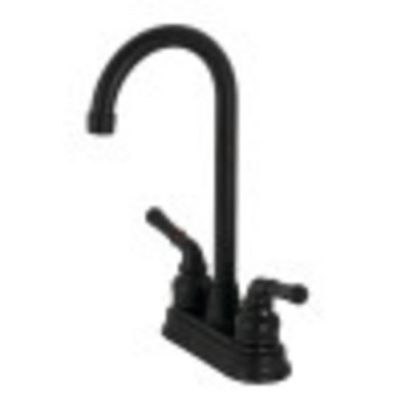 Kingston Brass KB490 Magellan Two-Handle 4" Centerset Bar Faucet, Matte Black