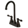 thumbnail image 1 of Kingston Brass KB495ACL American Classic Two-Handle High-Arc Bar Faucet, Oil Rubbed Bronze, 1 of 4
