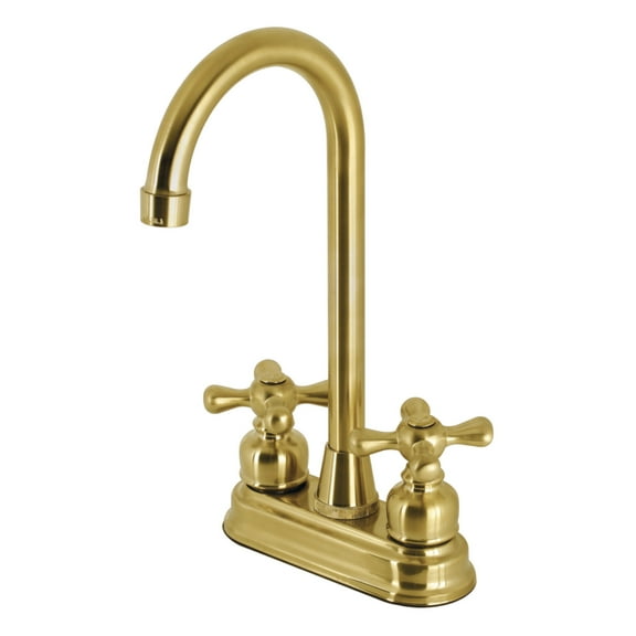 Kingston Brass KB497AXSB 4-Inch Bar Faucet, Brushed Brass