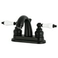 thumbnail image 1 of Kingston Brass KB5610PL Double-Handle 3-Hole Deck Mount 4-Inch Centerset Bathroom Faucet with Pop-Up Drain in Matte Black, 1 of 4
