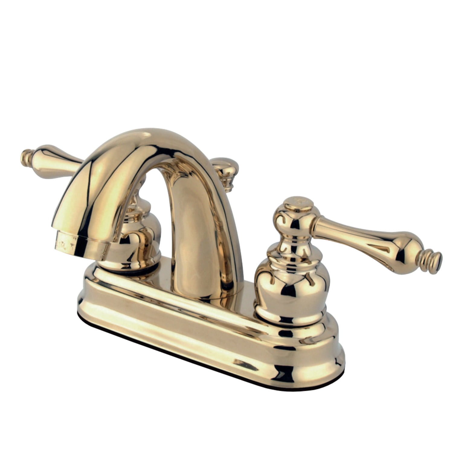 Polished Brass Vintage Style Bathroom Faucet with Gooseneck Spout