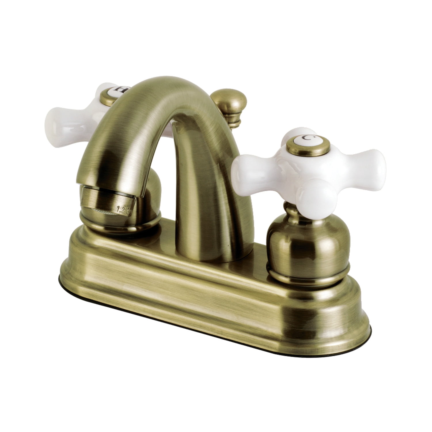 Kingston Brass KB5613PX Restoration 4 in. Centerset Bathroom Faucet, Antique Brass
