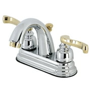 Kingston Brass KB5614FL 4 in. Centerset Bathroom Faucet, Polished Chrome/Polished Brass