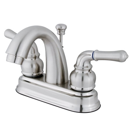 Kingston Brass KB5618NML 4 in. Centerset Bathroom Faucet, Brushed Nickel