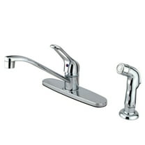 Kingston KB562SP Wyndham One-Handle 4-Hole 8" Centerset Kitchen Faucet with Side Sprayer in Polished Chrome