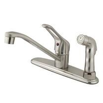 Kingston KB563SNSP Wyndham One-Handle 3-Hole 8" Centerset Kitchen Faucet with Side Sprayer in Brushed Nickel