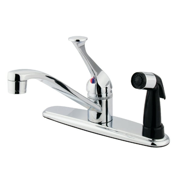 Kingston KB573 Chatham One-Handle 3-Hole 8" Centerset Kitchen Faucet with Side Sprayer in Polished Chrome