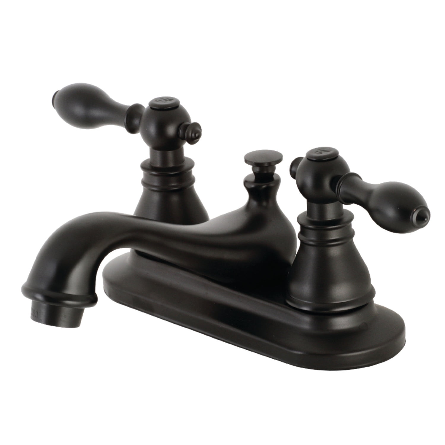 Matte Black Brass Traditional Victorian Centerset Bathroom Faucet