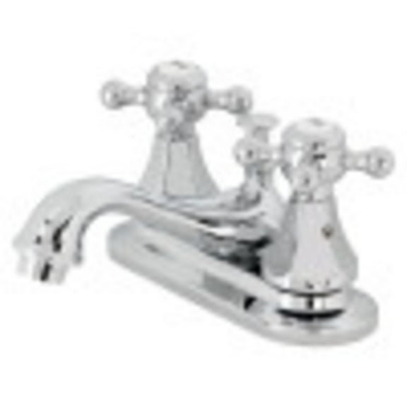 Kingston Brass KB601BX Metropolitan 4 in. Center Set Deck Mount Bathroom Faucet with Pop-up Drain, Polished Chrome