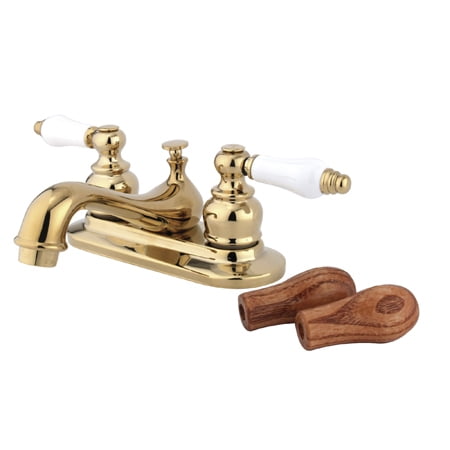 Kingston Brass Restoration Two Handle 4" Centerset Lavatory Faucet with Retail Pop-up