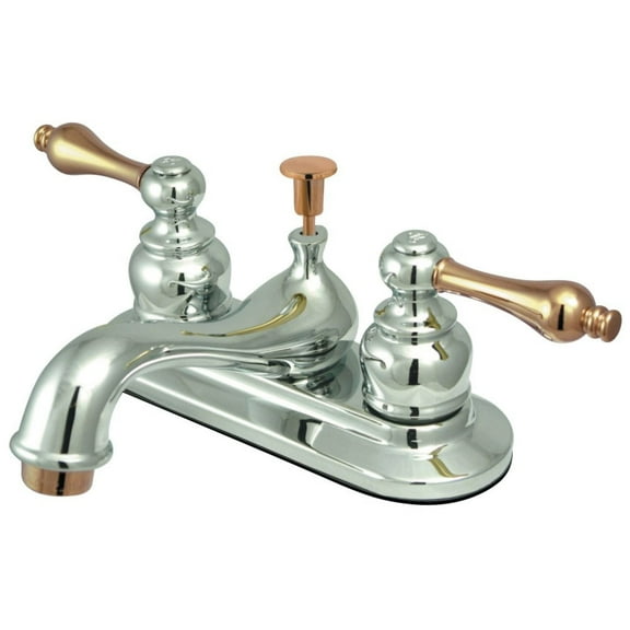 Kingston Brass Restoration Two Handle 4" Centerset Lavatory Faucet with Retail Pop-up