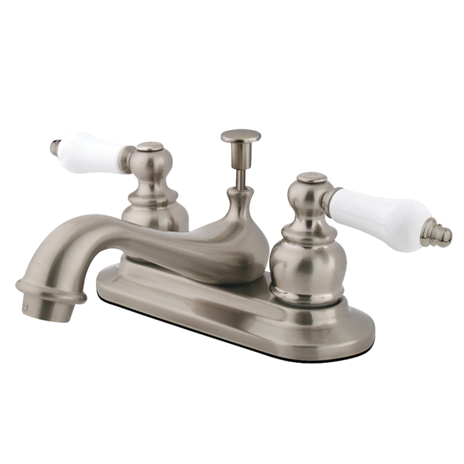Kingston Brass KB608B 4 in. Centerset Bathroom Faucet, Brushed Nickel ...