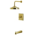 thumbnail image 1 of Kingston Brass KB6147AX Revival Single-Handle Pressure Balanced Tub and Shower Faucet, Brushed Brass, 1 of 7