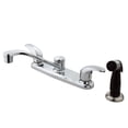 thumbnail image 1 of Kingston KB6272LL Legacy Two-Handle 4-Hole 8" Centerset Kitchen Faucet with Side Sprayer in Polished Chrome, 1 of 4