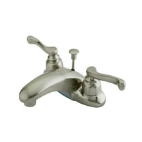 Kingston Brass KB628FL 4 in. Centerset Bathroom Faucet, Brushed Nickel