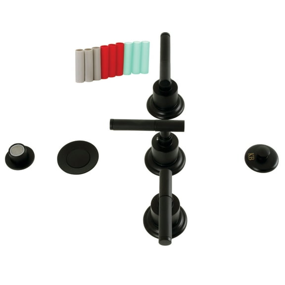 Kingston Brass KB6320CKL Kaiser Three-Handle Bidet Faucet with Brass Pop-Up, Matte Black