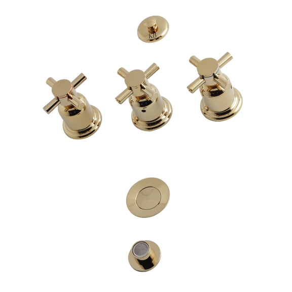 Kingston Brass KB6322DX Concord Three-Handle Bidet Faucet, Polished Brass