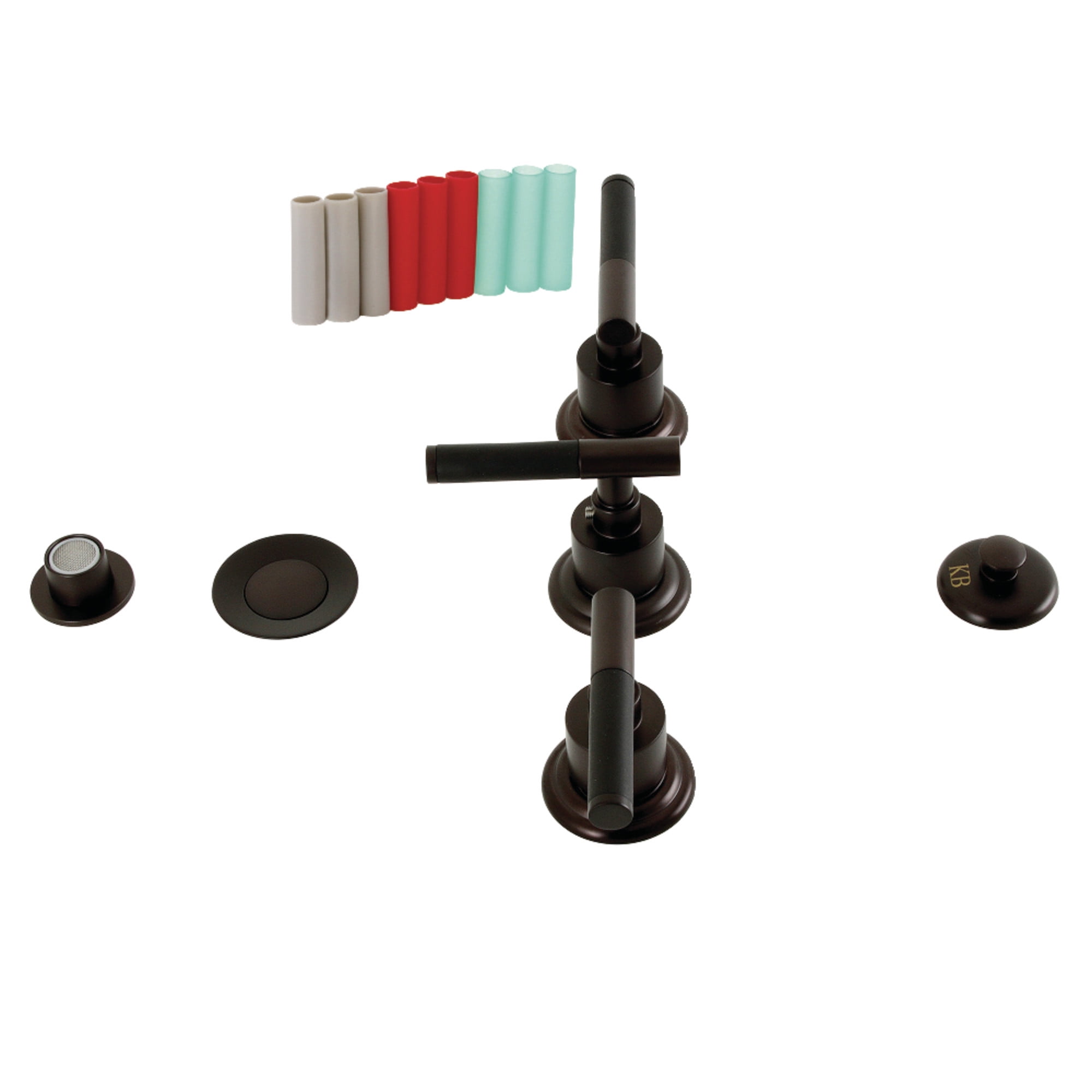 Kingston Brass KB6325CKL Kaiser Three-Handle Bidet Faucet with Brass Pop-Up, Oil Rubbed Bronze