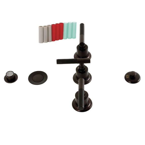 Kingston Brass KB6325CKL Kaiser Three-Handle Bidet Faucet with Brass Pop-Up, Oil Rubbed Bronze