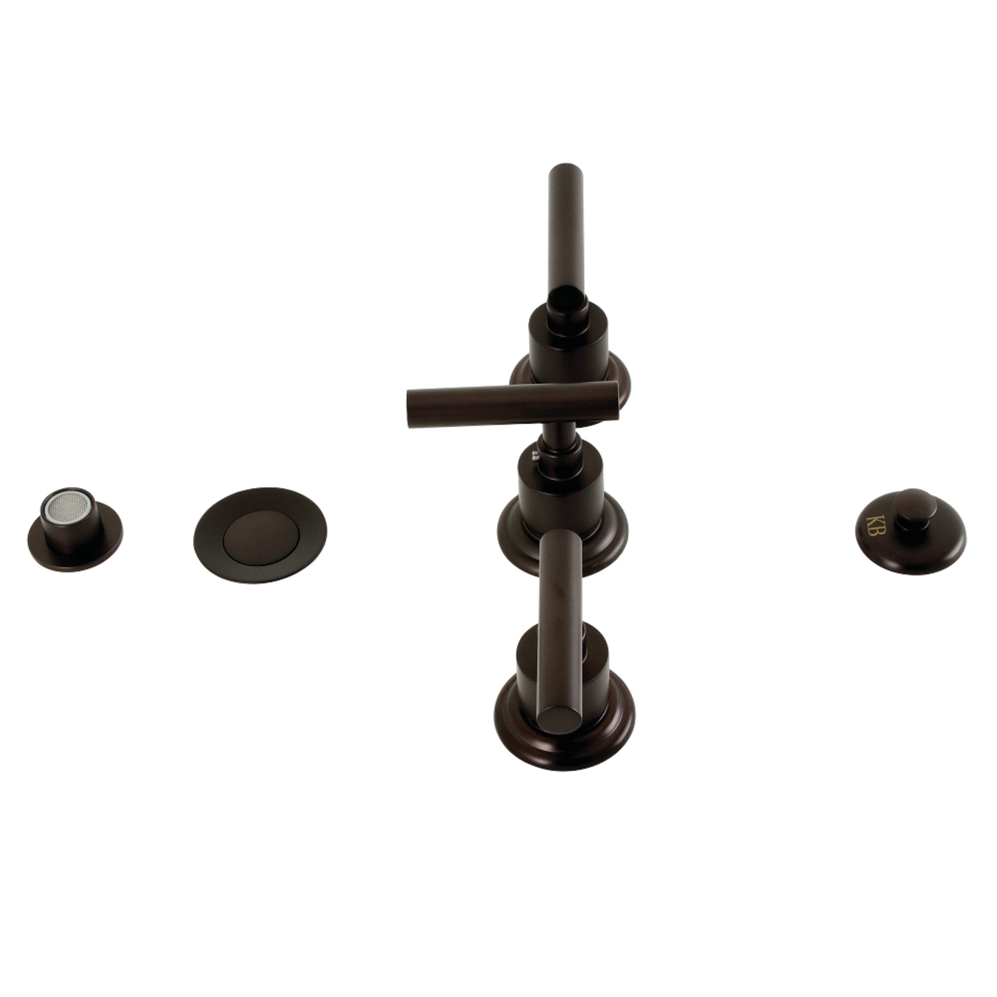 Kingston Brass KB6325CML Manhattan Three-Handle Bidet Faucet with Brass Pop-Up, Oil Rubbed Bronze