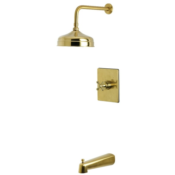 Kingston Brass KB6347BX Metropolitan Single-Handle Pressure Balanced Tub and Shower Faucet, Brushed Brass