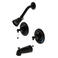 thumbnail image 1 of Kingston Brass KB660PL Vintage Double-Handle Pressure Balanced Tub and Shower Faucet, Matte Black, 1 of 7