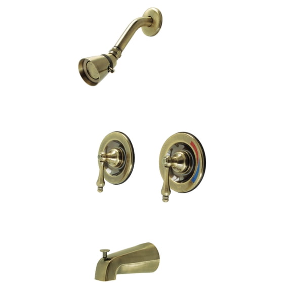 Kingston Brass KB663AL Vintage Pressure Balanced Two-Handle Tub and Shower Faucet, Antique Brass
