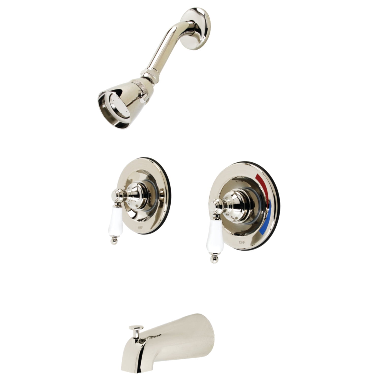 Kingston Brass KB666PL Vintage Pressure Balanced Two-Handle Tub and Shower Faucet, Polished Nickel