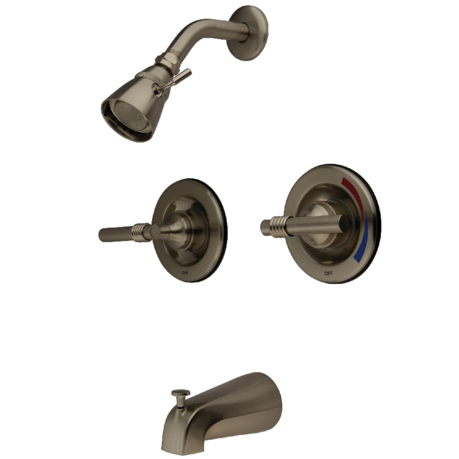 Kingston Brass KB668ML Vintage Twin Handles Tub Shower Faucet Pressure Balanced With Volume